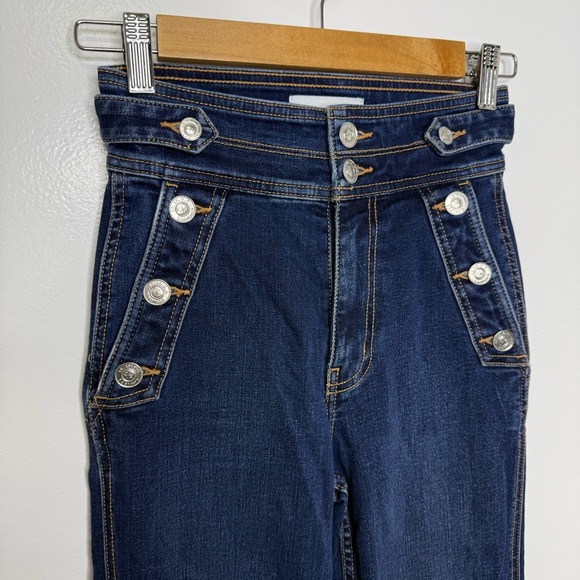CURRENT / ELLIOT Dark Wash Wide Leg Western Style Jeans - Picture 3 of 7